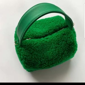 Handbag made of natural sheepskin